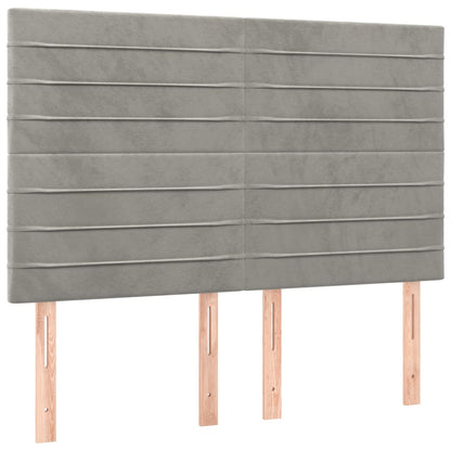 Giroletto a Molle con Materasso Grigio Chiaro 140x190cm Velluto | homemem39
