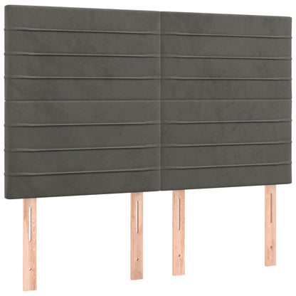 Giroletto a Molle con Materasso Grigio Scuro 140x190 cm Velluto | homemem39