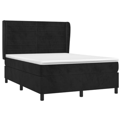 Giroletto a Molle con Materasso Nero 140x190 cm in Velluto | homemem39