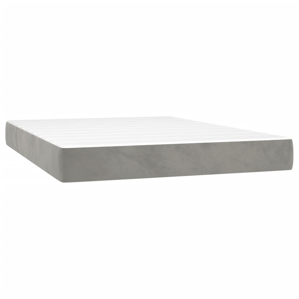 Giroletto a Molle con Materasso Grigio Chiaro 140x200cm Velluto | homemem39