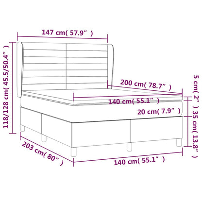 Giroletto a Molle con Materasso Verde Scuro 140x200 cm Velluto | homemem39