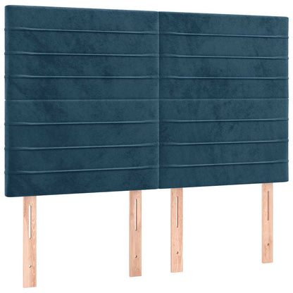 Giroletto a Molle con Materasso Blu Scuro 140x200 cm in Velluto | homemem39