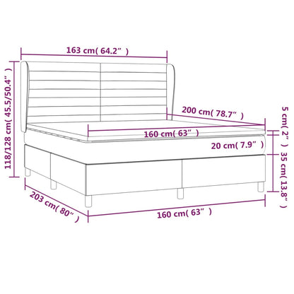Giroletto a Molle con Materasso Rosa 160x200 cm in Velluto | homemem39