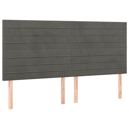 Giroletto a Molle con Materasso Grigio Scuro 180x200 cm Velluto | homemem39