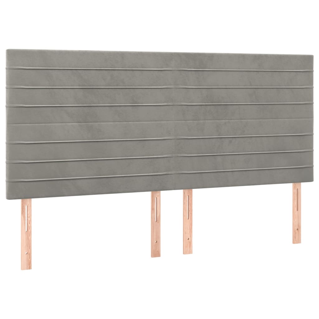 Giroletto a Molle con Materasso Grigio Chiaro 200x200cm Velluto | homemem39