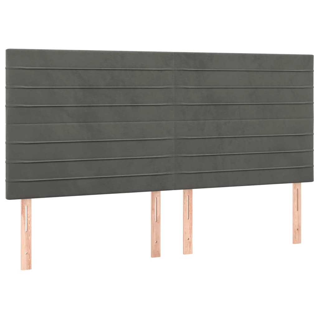 Giroletto a Molle con Materasso Grigio Scuro 200x200 cm Velluto | homemem39