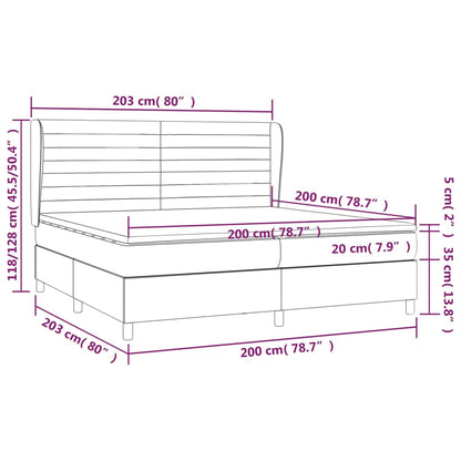 Giroletto a Molle con Materasso Grigio Scuro 200x200 cm Velluto | homemem39