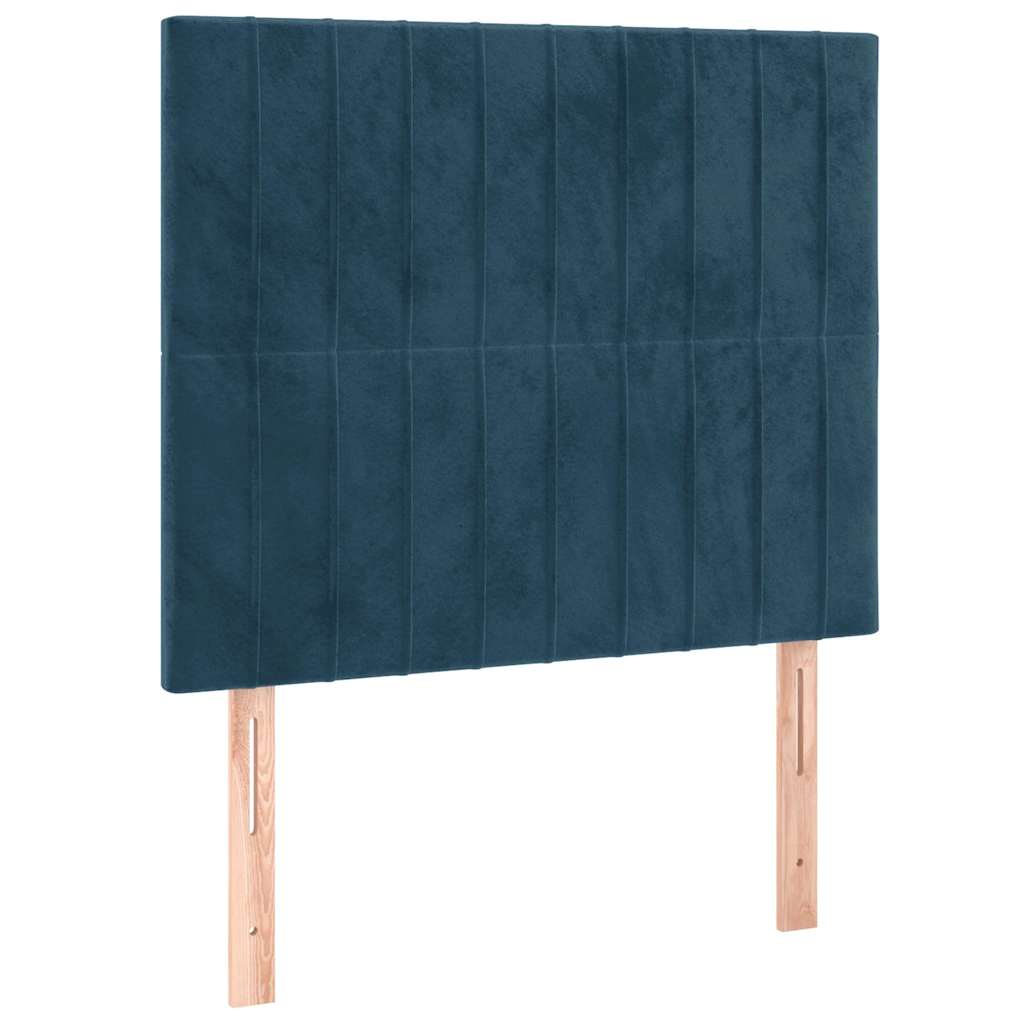 Giroletto a Molle con Materasso Blu Scuro 80x200 cm in Velluto | homemem39