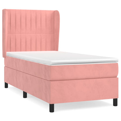 Giroletto a Molle con Materasso Rosa 90x200 cm in Velluto | homemem39