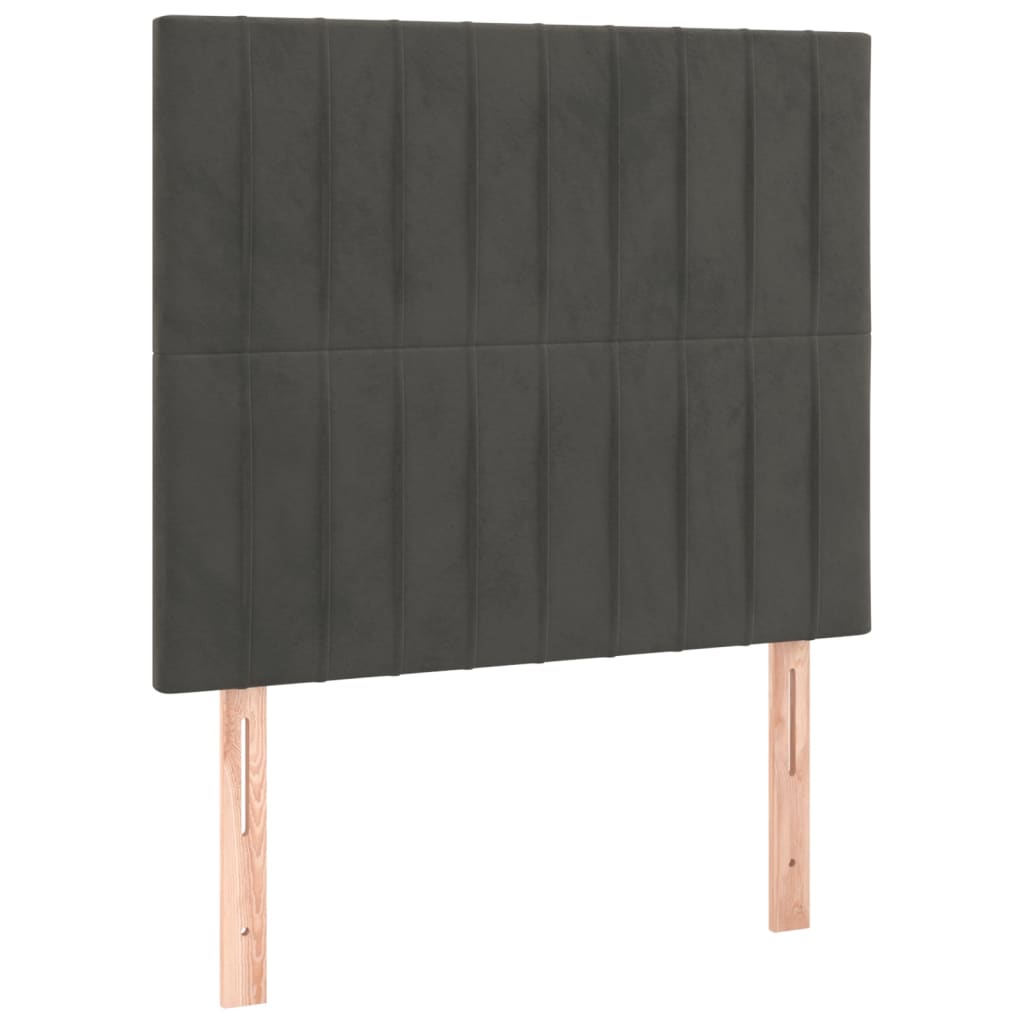 Giroletto a Molle con Materasso Grigio Scuro 100x200 cm Velluto | homemem39