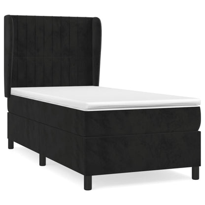 Giroletto a Molle con Materasso Nero 100x200 cm in Velluto | homemem39