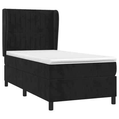 Giroletto a Molle con Materasso Nero 100x200 cm in Velluto | homemem39