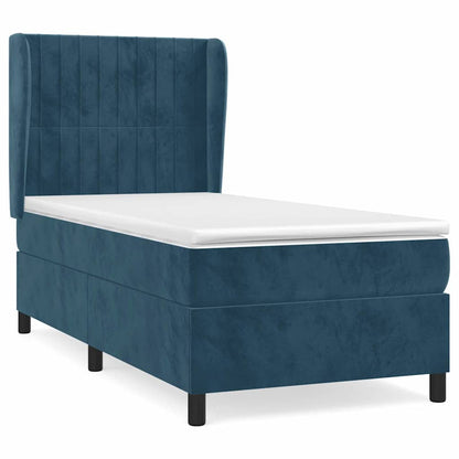 Giroletto a Molle con Materasso Blu Scuro 100x200 cm in Velluto | homemem39