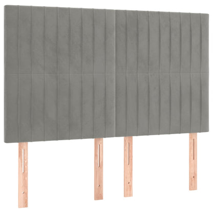 Giroletto a Molle con Materasso Grigio Chiaro 140x190cm Velluto | homemem39