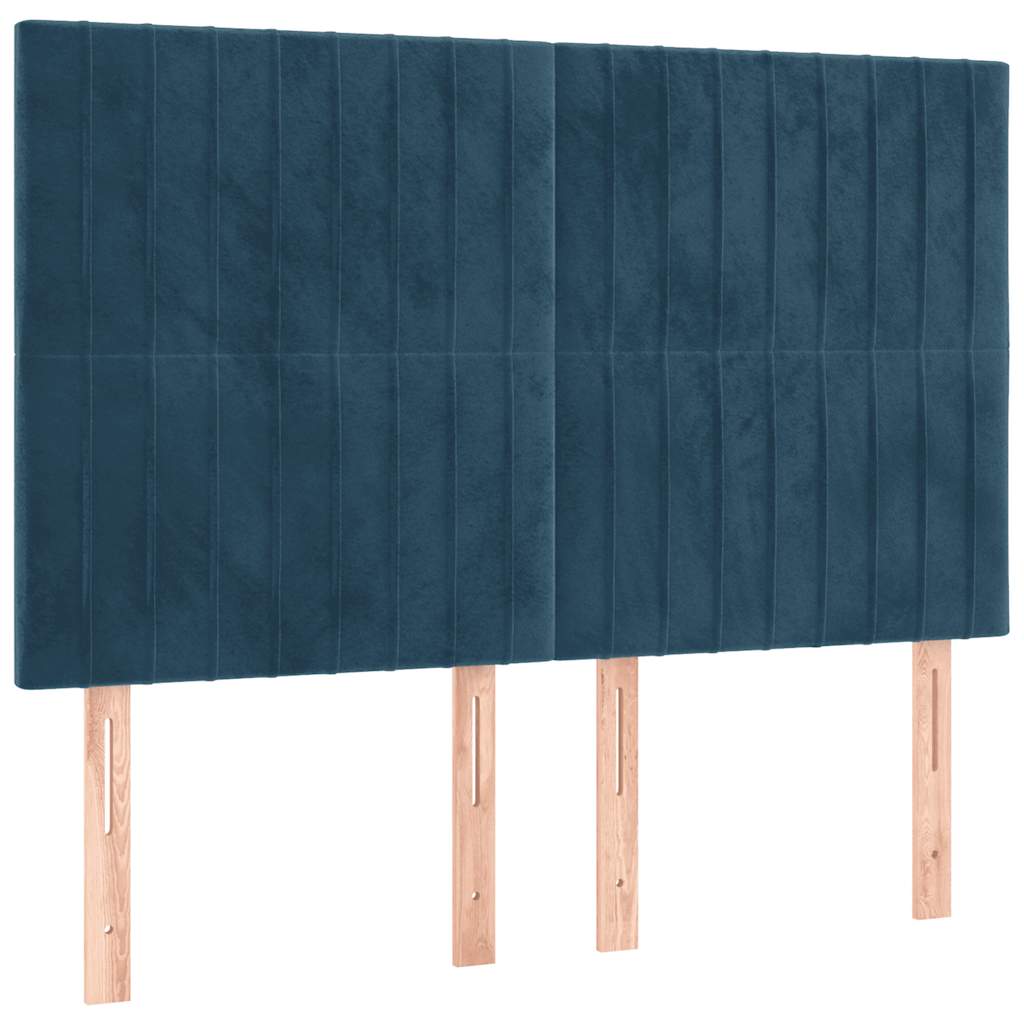 Giroletto a Molle con Materasso Blu Scuro 140x190 cm in Velluto | homemem39