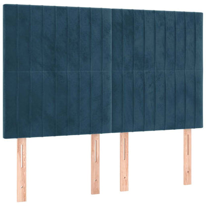 Giroletto a Molle con Materasso Blu Scuro 140x190 cm in Velluto