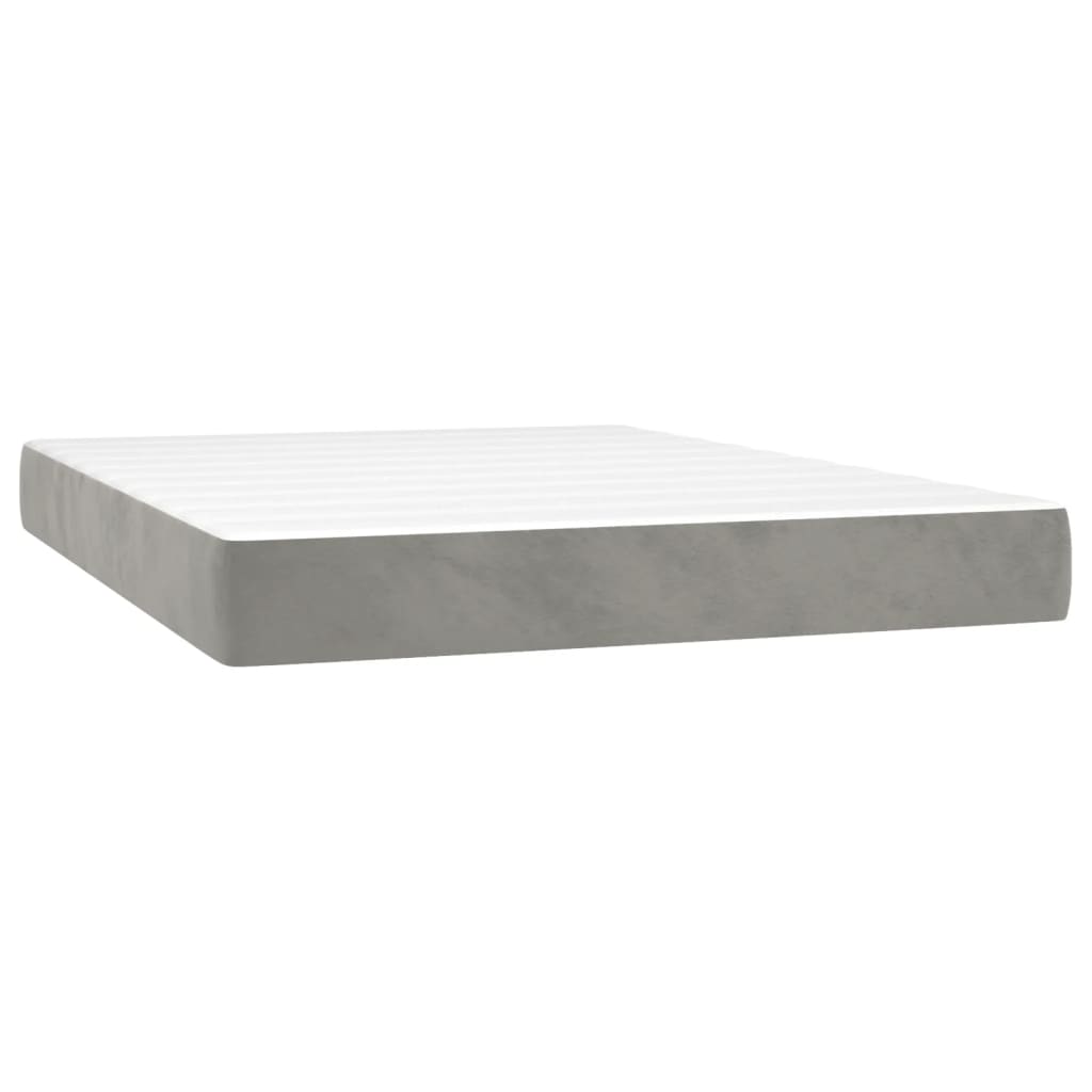 Giroletto a Molle con Materasso Grigio Chiaro 140x200cm Velluto | homemem39