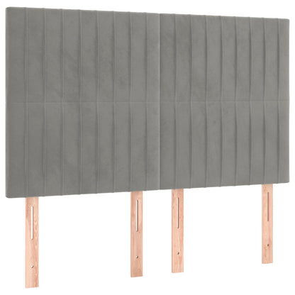 Giroletto a Molle con Materasso Grigio Chiaro 140x200cm Velluto | homemem39
