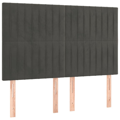 Giroletto a Molle con Materasso Grigio Scuro 140x200 cm Velluto | homemem39