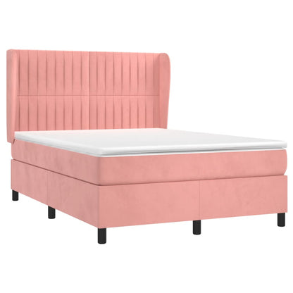 Giroletto a Molle con Materasso Rosa 140x200 cm in Velluto | homemem39