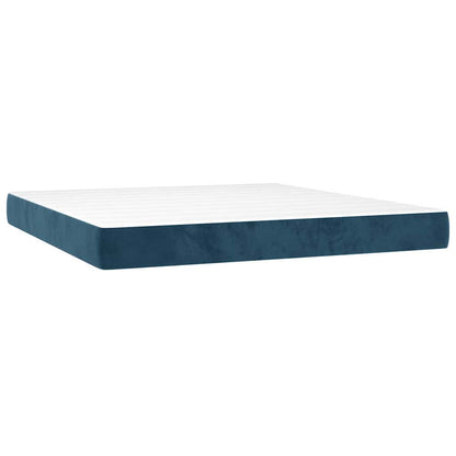 Giroletto a Molle con Materasso Blu Scuro 160x200 cm in Velluto | homemem39