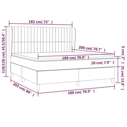 Giroletto a Molle con Materasso Blu Scuro 180x200 cm in Velluto | homemem39