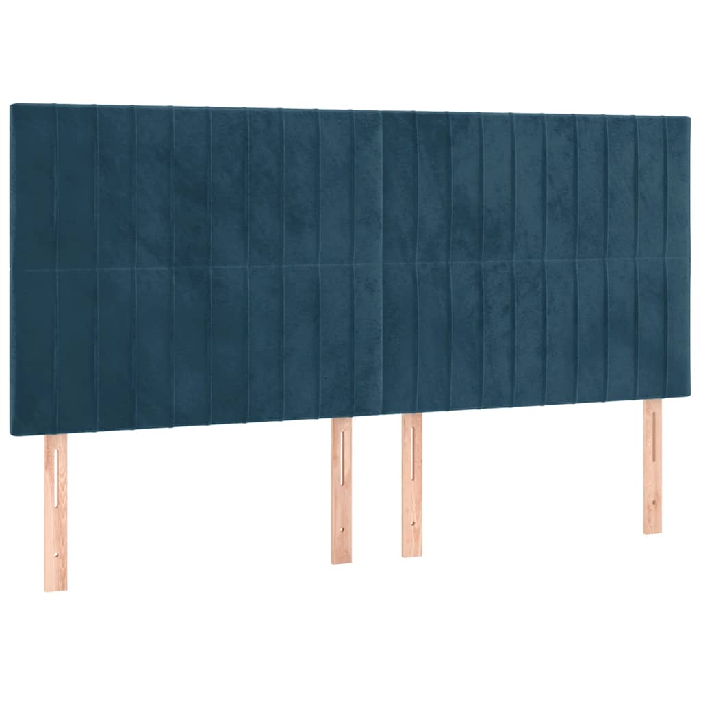 Giroletto a Molle con Materasso Blu Scuro 200x200 cm in Velluto | homemem39