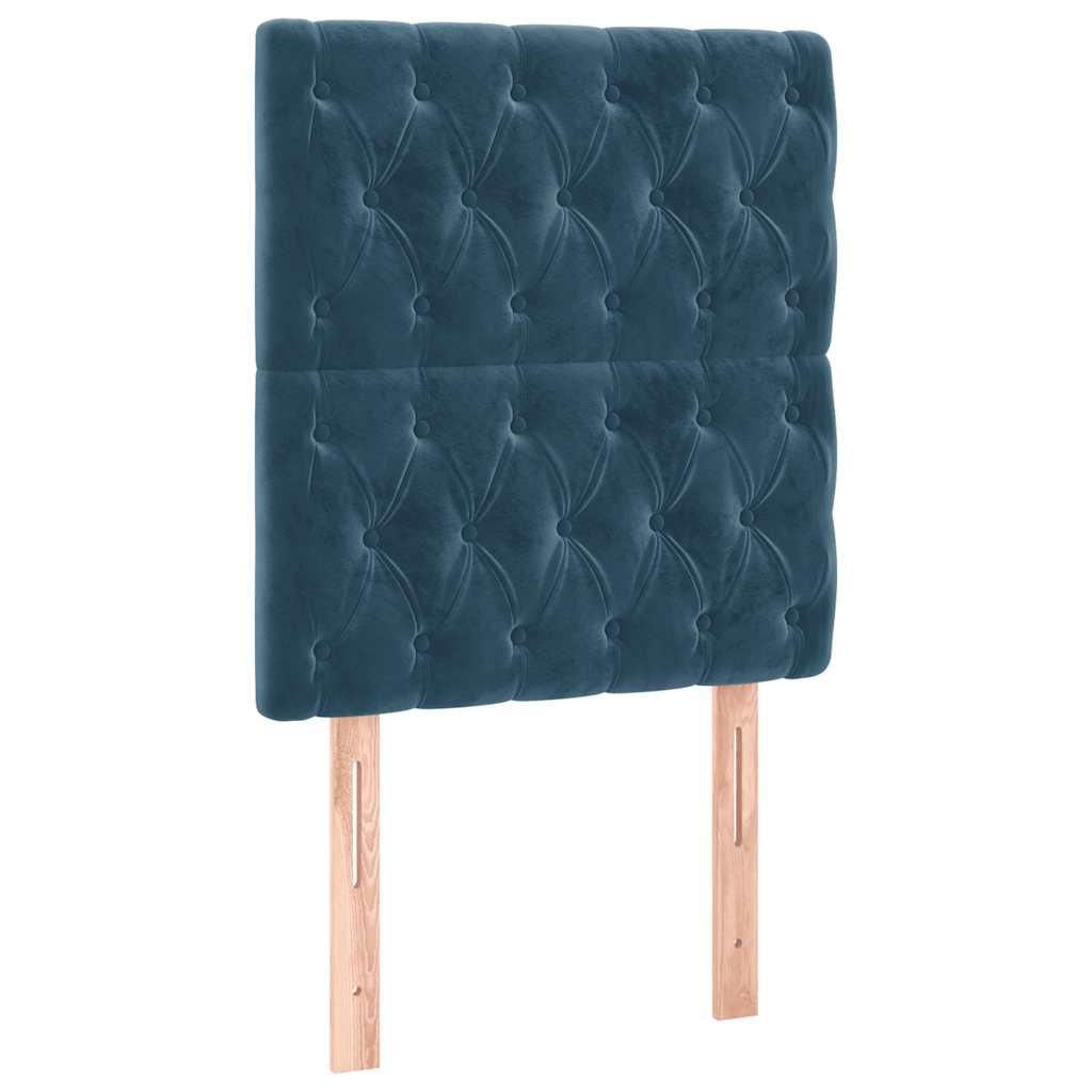 Giroletto a Molle con Materasso Blu Scuro 80x200 cm in Velluto | homemem39