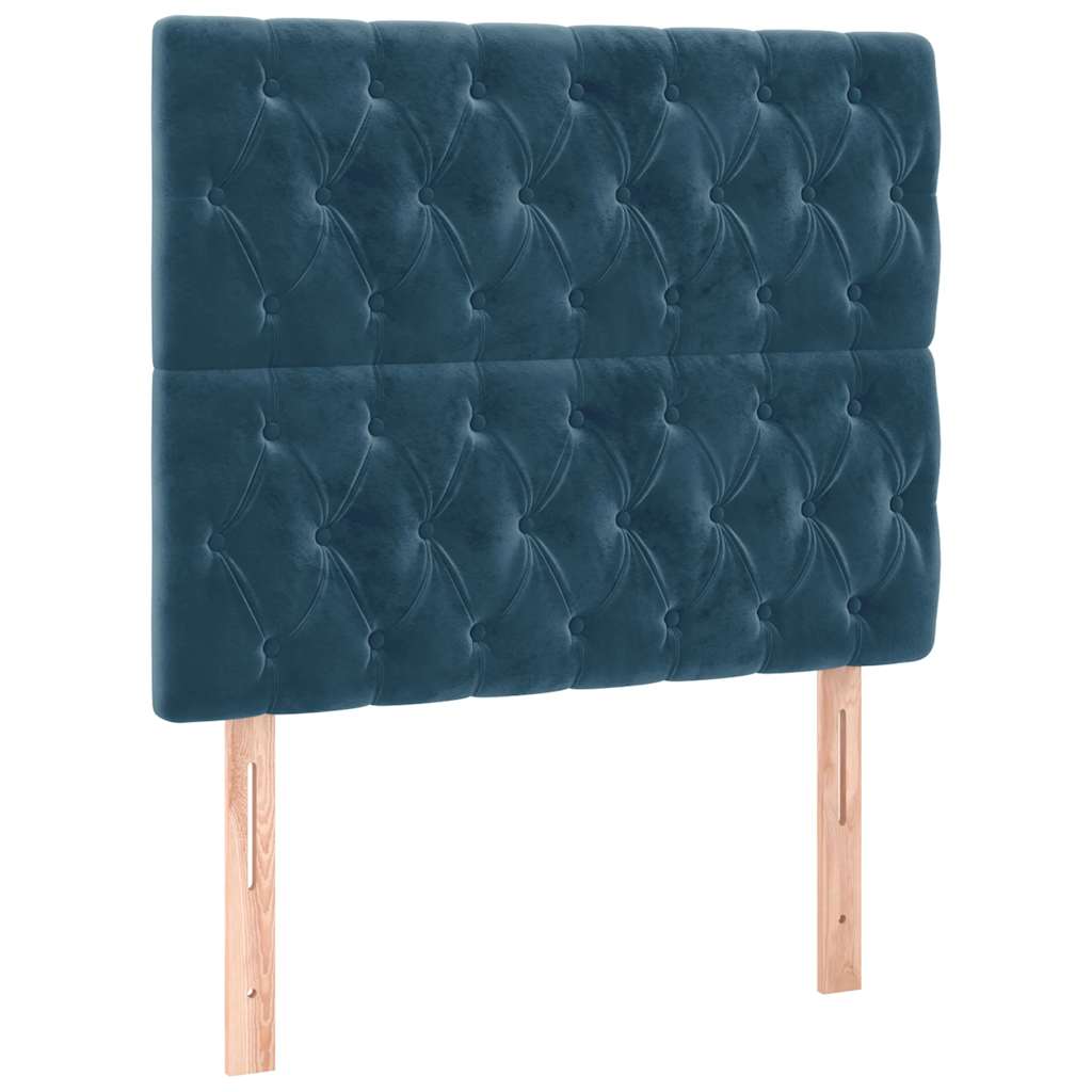 Giroletto a Molle con Materasso Blu Scuro 100x200 cm in Velluto | homemem39