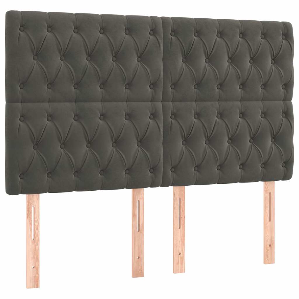 Giroletto a Molle con Materasso Grigio Scuro 160x200 cm Velluto | homemem39