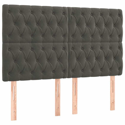 Giroletto a Molle con Materasso Grigio Scuro 160x200 cm Velluto | homemem39