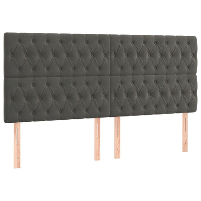 Giroletto a Molle con Materasso Grigio Scuro 180x200 cm Velluto | homemem39