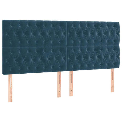 Giroletto a Molle con Materasso Blu Scuro 180x200 cm in Velluto