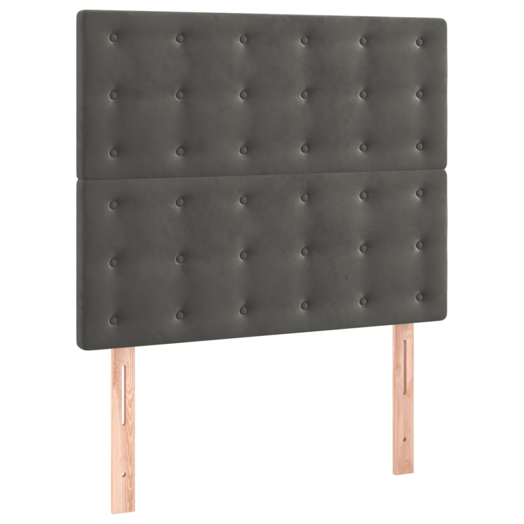 Giroletto a Molle con Materasso Grigio Scuro 80x200 cm Velluto | homemem39