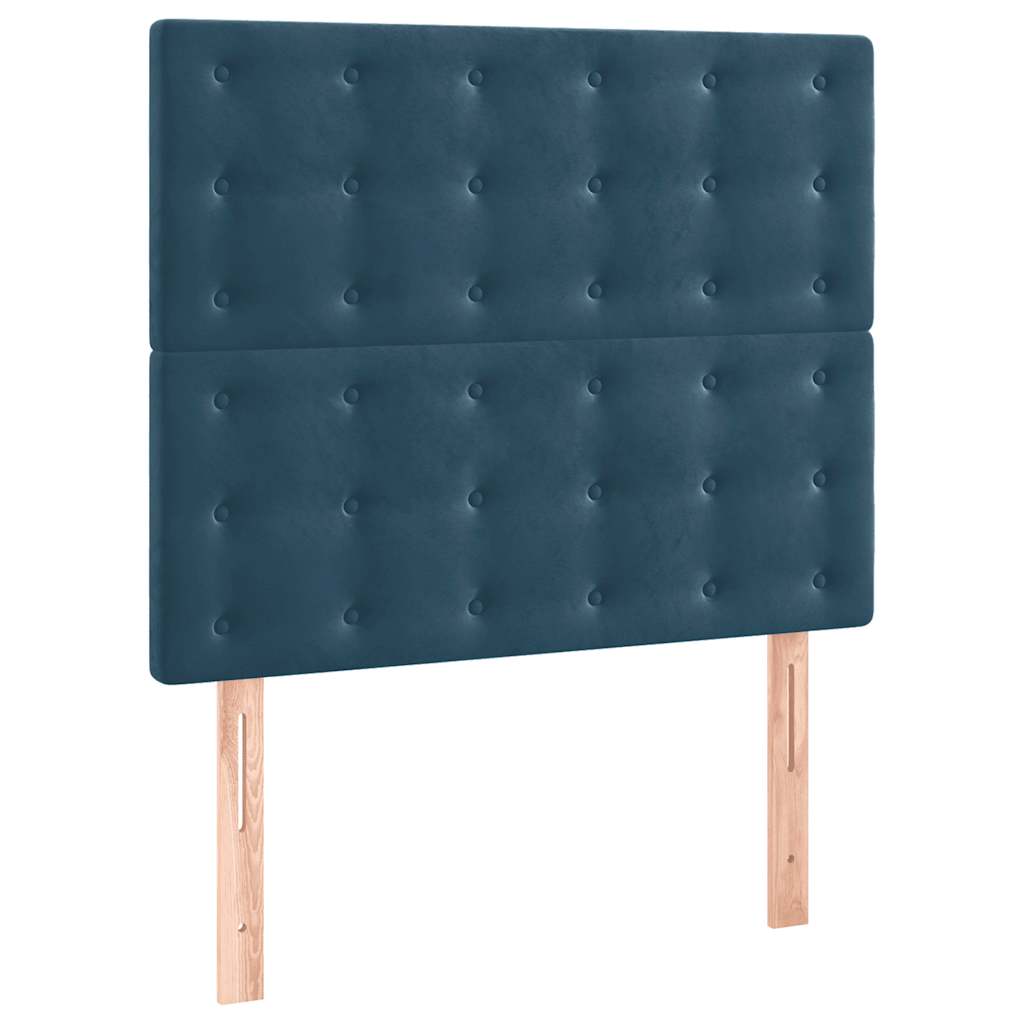 Giroletto a Molle con Materasso Blu Scuro 80x200 cm in Velluto | homemem39