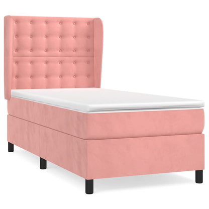 Giroletto a Molle con Materasso Rosa 80x200 cm in Velluto | homemem39