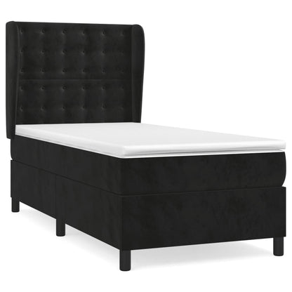 Giroletto a Molle con Materasso Nero 90x190 cm in Velluto | homemem39