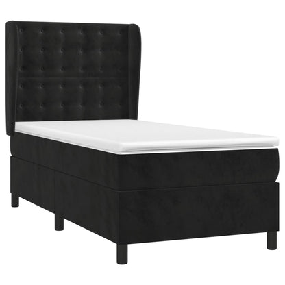 Giroletto a Molle con Materasso Nero 90x190 cm in Velluto | homemem39