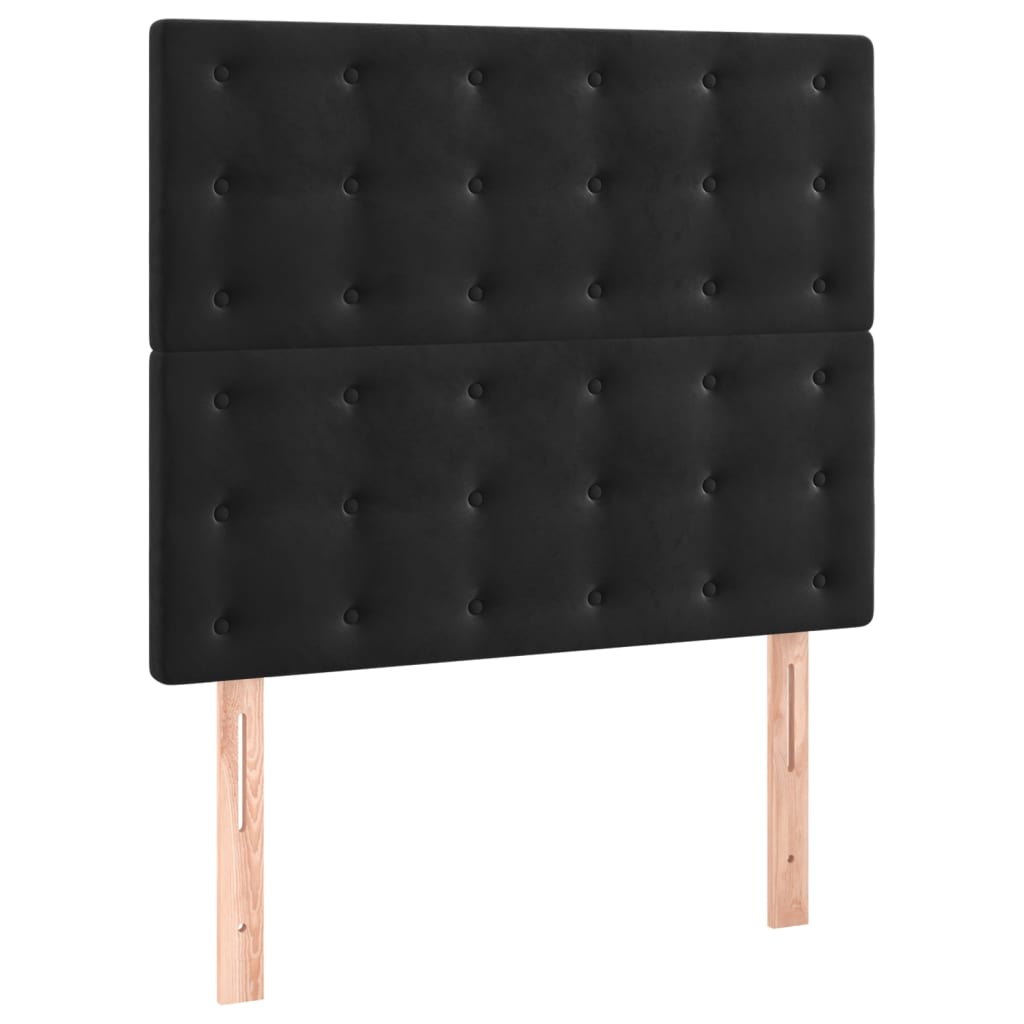 Giroletto a Molle con Materasso Nero 90x190 cm in Velluto | homemem39