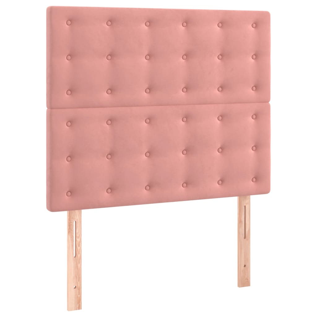 Giroletto a Molle con Materasso Rosa 90x190 cm in Velluto | homemem39