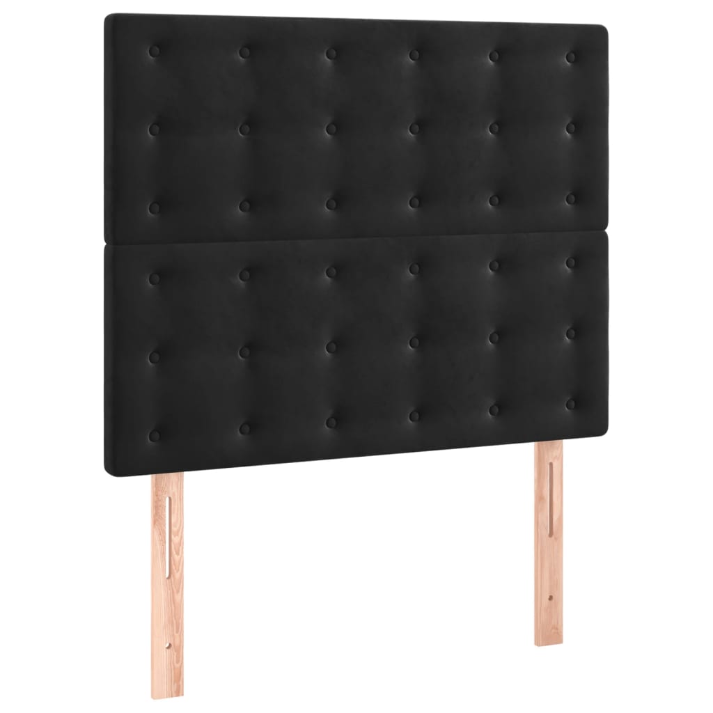Giroletto a Molle con Materasso Nero 90x200 cm in Velluto | homemem39
