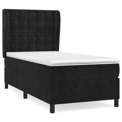 Giroletto a Molle con Materasso Nero 100x200 cm in Velluto | homemem39