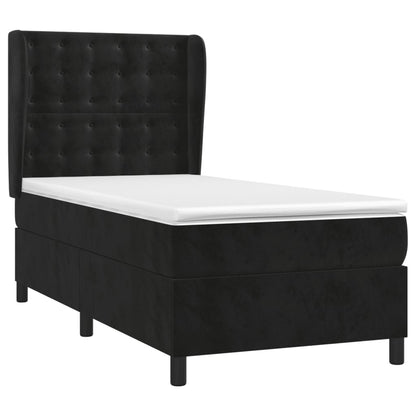 Giroletto a Molle con Materasso Nero 100x200 cm in Velluto | homemem39