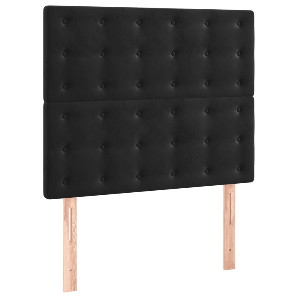 Giroletto a Molle con Materasso Nero 100x200 cm in Velluto | homemem39