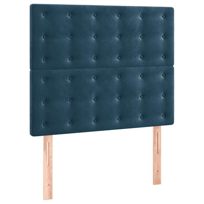 Giroletto a Molle con Materasso Blu Scuro 100x200 cm in Velluto | homemem39