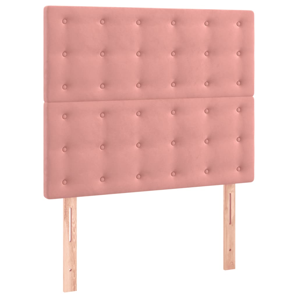 Giroletto a Molle con Materasso Rosa 100x200 cm in Velluto | homemem39