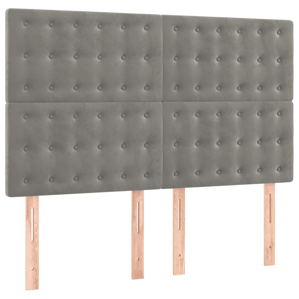 Giroletto a Molle con Materasso Grigio Chiaro 140x190cm Velluto | homemem39