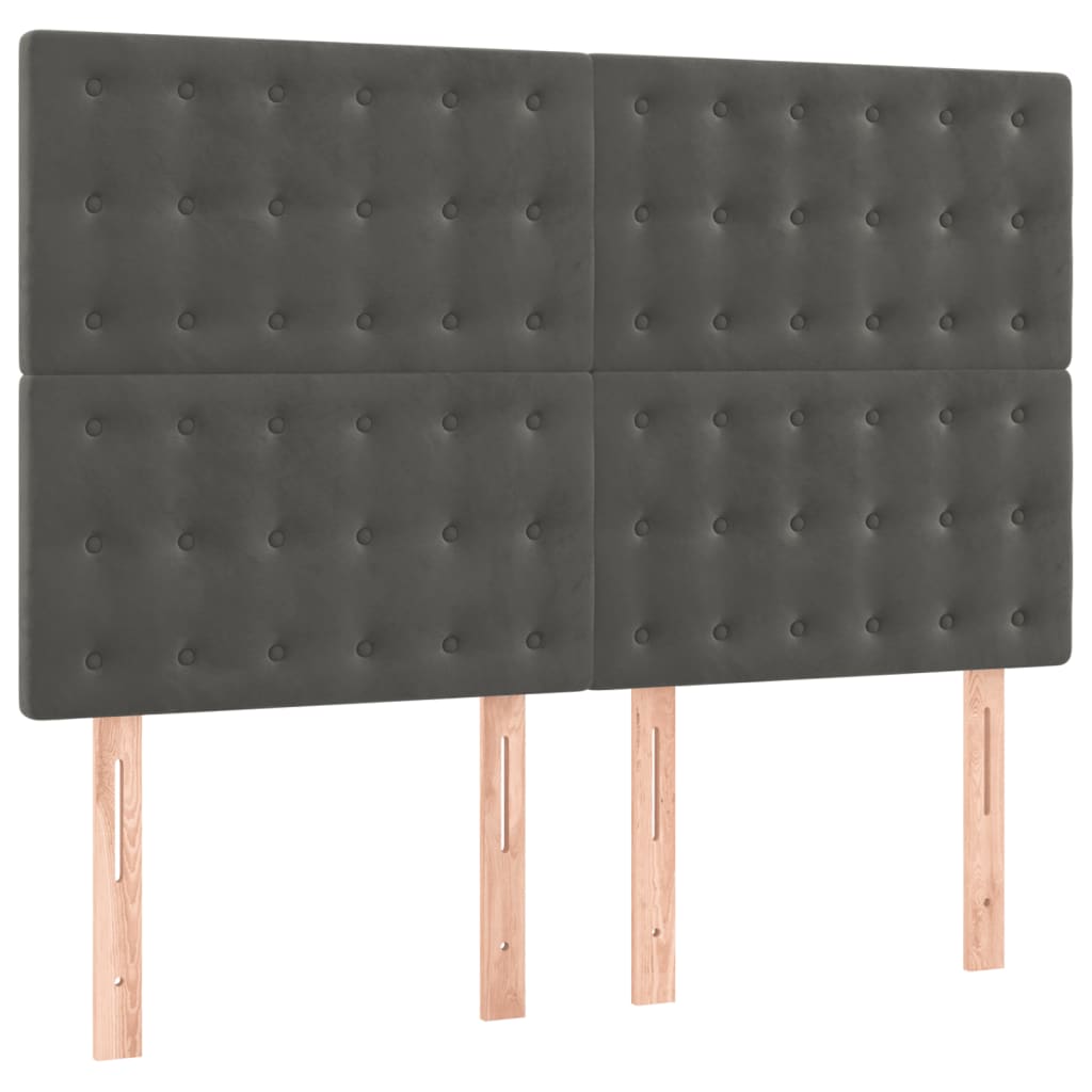 Giroletto a Molle con Materasso Grigio Scuro 140x190 cm Velluto | homemem39