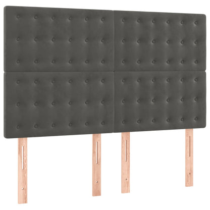 Giroletto a Molle con Materasso Grigio Scuro 140x190 cm Velluto | homemem39