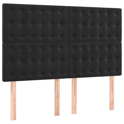 Giroletto a Molle con Materasso Nero 140x190 cm in Velluto | homemem39